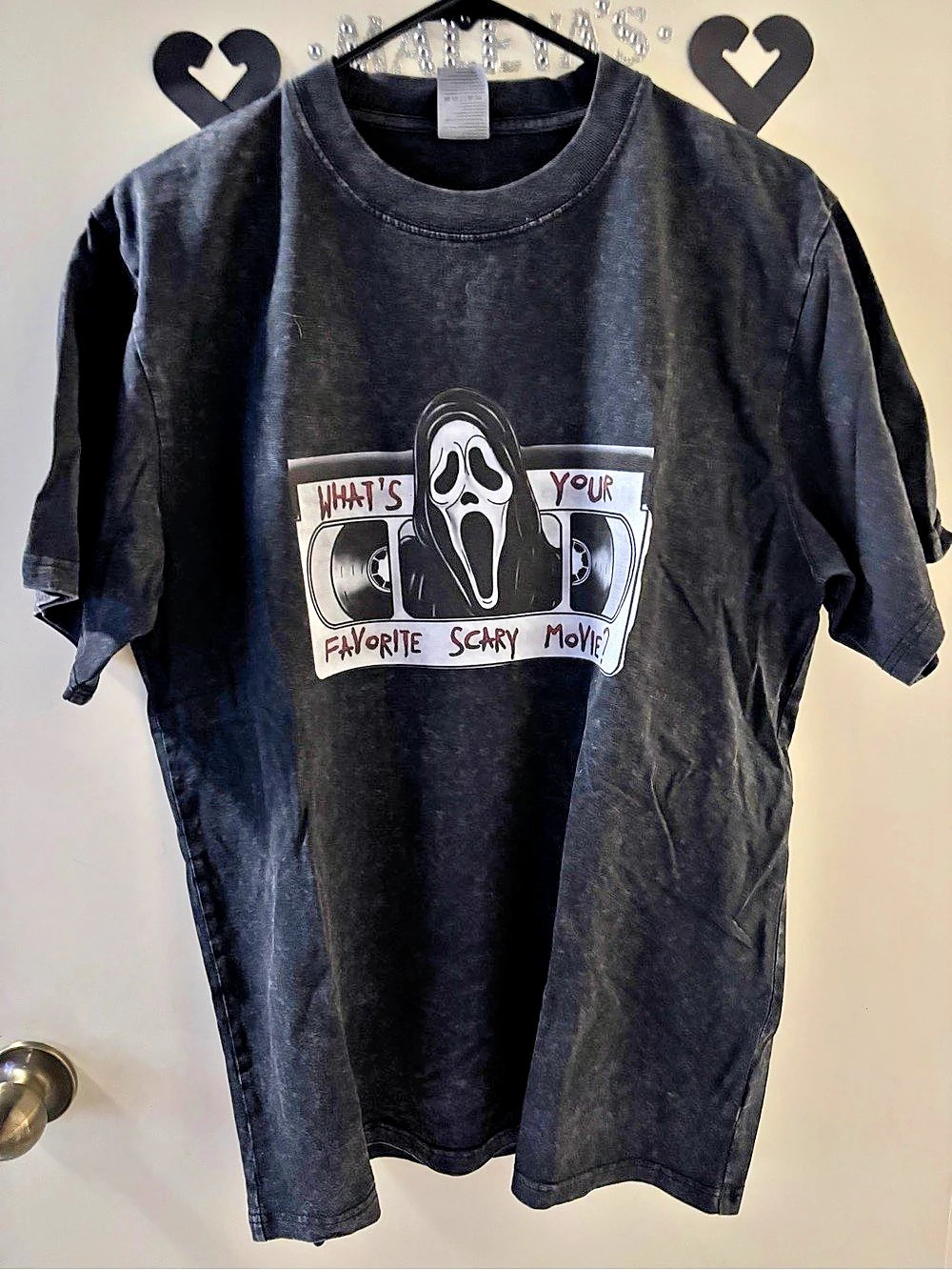 Ghost Face Graphic T-Shirt in Black